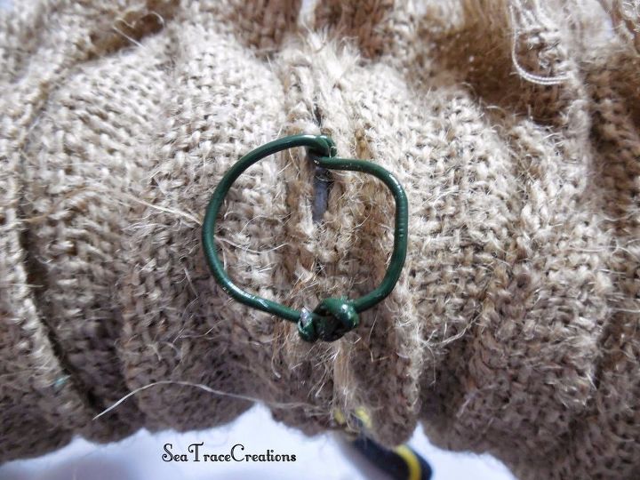 frugal four season burlap wreath, Add a Hanger