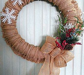 frugal four season burlap wreath, DIY Christmas Wreath