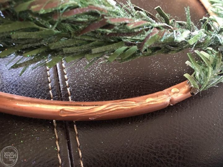 simple copper and greenery wreath, crafts, wreaths
