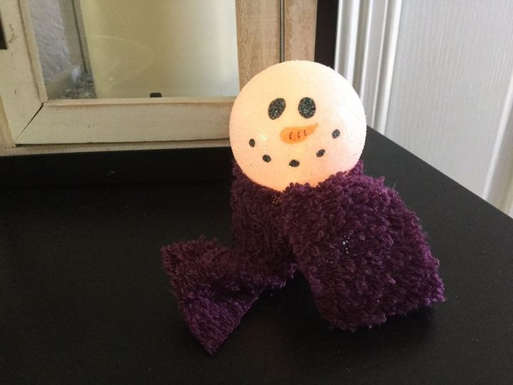 artesanato fcil de boneco de neve com luzes de inverno