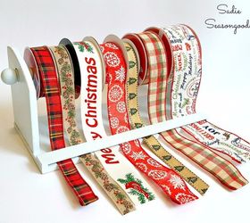 paper towel holder ribbon organizer, crafts, organizing, repurposing upcycling