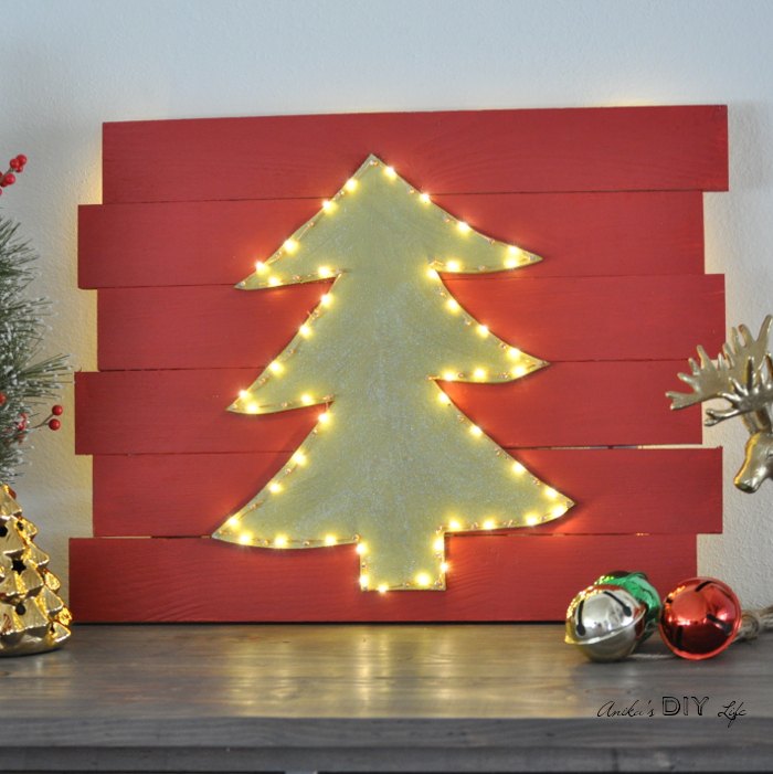 diy rbol de navidad brillante con leds para decorar la pared