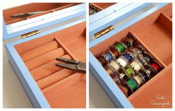 from jewelry valet to sewing kit with built in pin cushion , closet