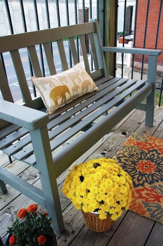 before after wooden bench makeover, outdoor furniture