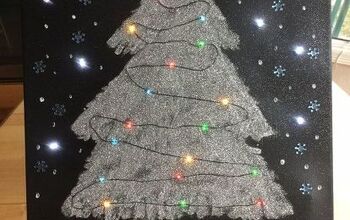 Arte en lienzo con luces de Navidad - ¡Hometalk Live DIY!