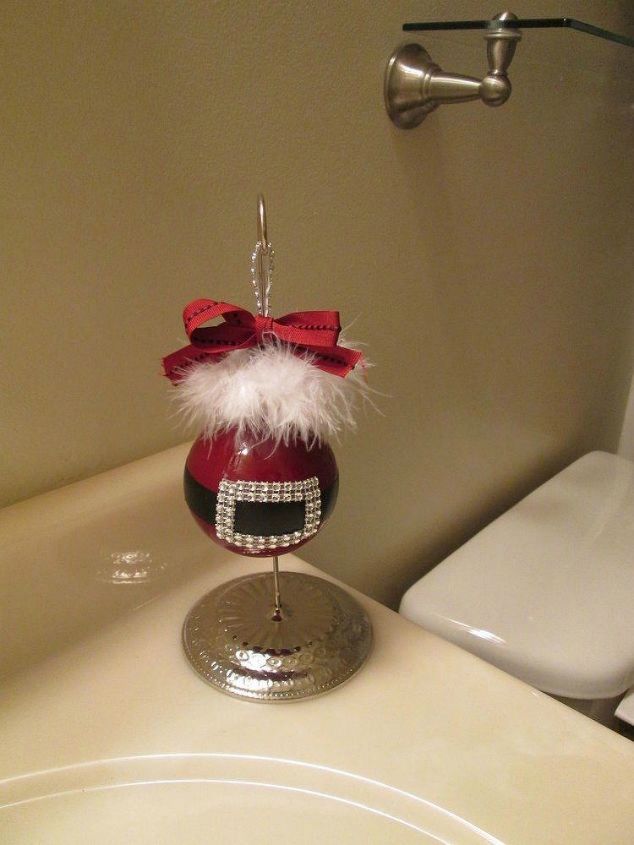 s forget your tree this will make you rethink where you hang ornaments, christmas decorations, seasonal holiday decor, Put them on your bathroom vanity