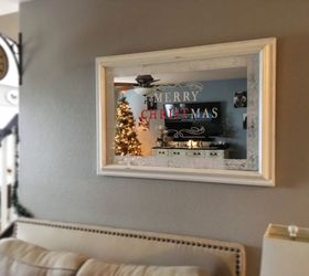easy christmas diy stamped mirror, home decor