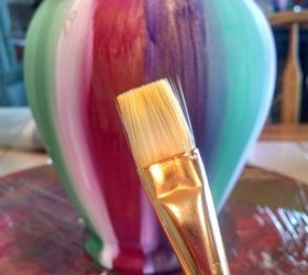 thrift store vase revived, Blend colors with dry brush