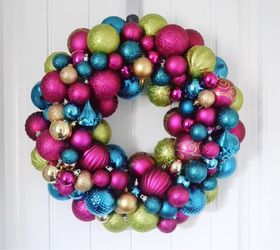 diy ornament wreath, christmas decorations, crafts, seasonal holiday decor, wreaths