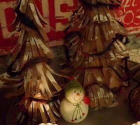 Country Shabby  Christmas Trees From Some Brown Grocer Bags