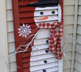 old shutter snowman, curb appeal