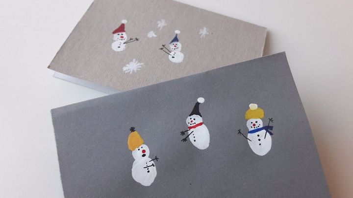 tarjetas de navidad con huellas dactilares