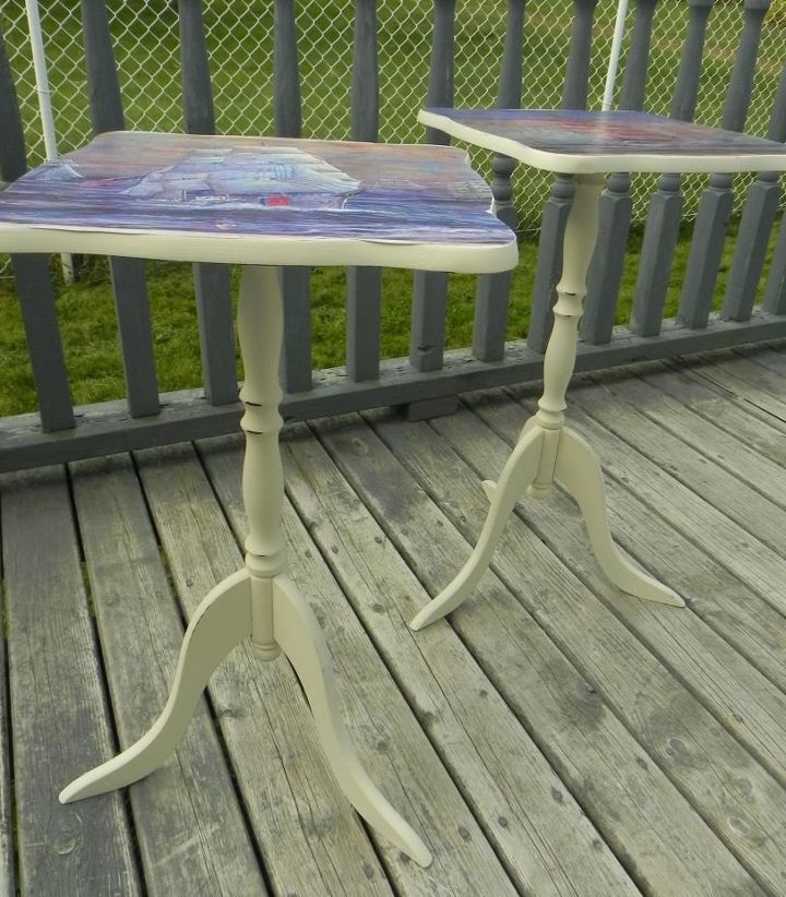 dated side tables, painted furniture