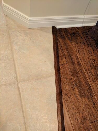 Transitioning hardwood floor to tile floor-is there a better way? Hometalk Transitioning hardwood floor to tile floor-is there a better way? Hometalk
