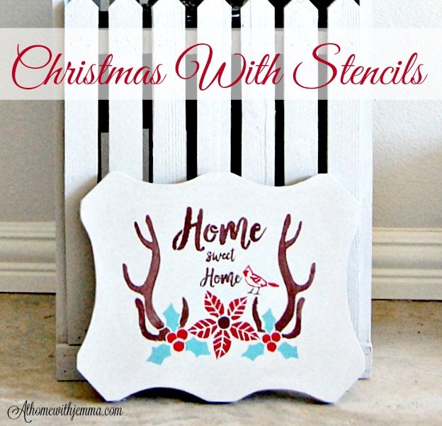 christmas with stencils rustic planters, gardening