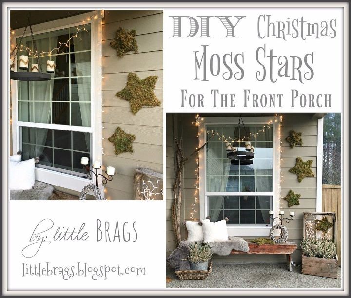 estrellas navideas de musgo para el porche