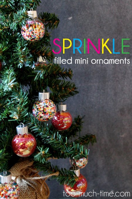 easy sprinkled filled ornaments, christmas decorations, seasonal holiday decor