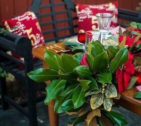 a diy magnolia garland helps you set a welcoming christmas table , flowers, gardening, painted furniture