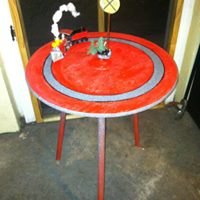 folk art musical boy fishing table, bedroom ideas, crafts, painted furniture