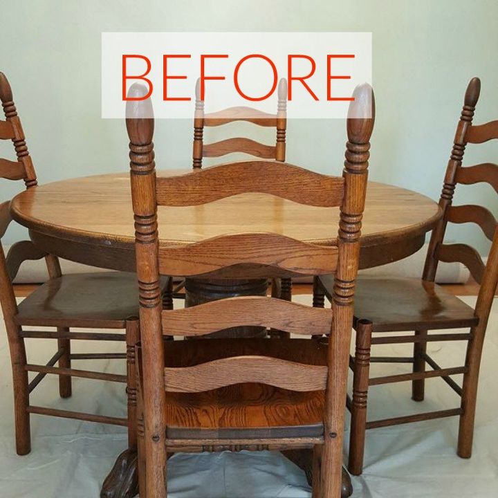 9 dining room table makeovers we can t stop looking at, Before A dark wood eyesore