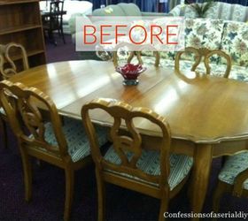9 dining room table makeovers we can t stop looking at, Before A mustard yellow wood finish