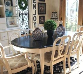 9 dining room table makeovers we can t stop looking at, After A stunning contrast of dark and light