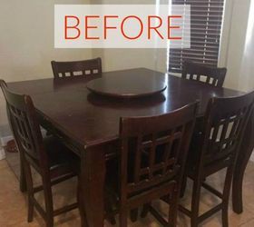 9 dining room table makeovers we can t stop looking at, Before A darkly stained table