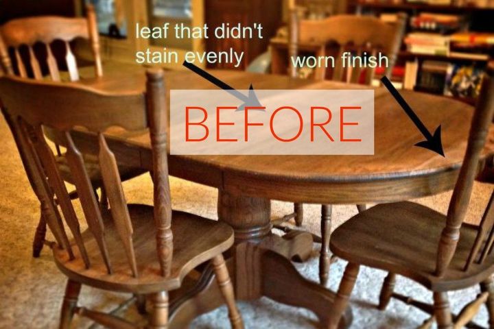 9 dining room table makeovers we can t stop looking at, Before A 33 year old worn down table
