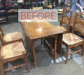 9 dining room table makeovers we can t stop looking at, Before An old and water stained table