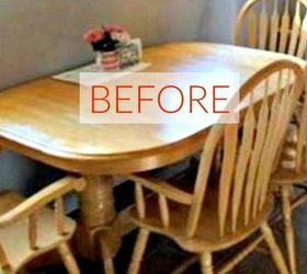 9 dining room table makeovers we can t stop looking at, Before An orange 90s table