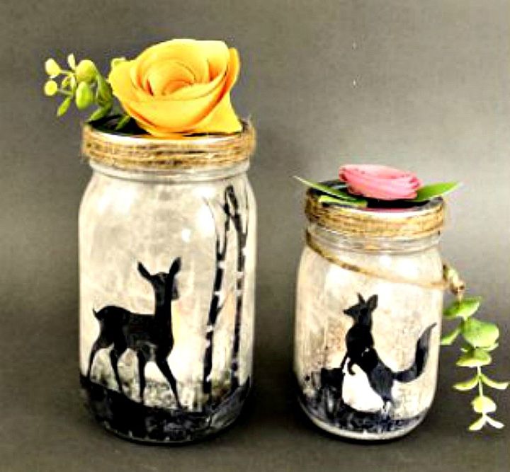 s 14 exciting mason jar ideas you just have to try, mason jars, 1 This woodland lamp