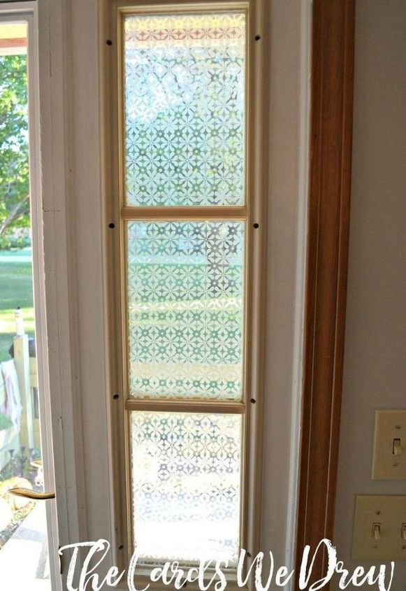 how to get privacy without curtains, Stencil a frosted pattern onto the glass
