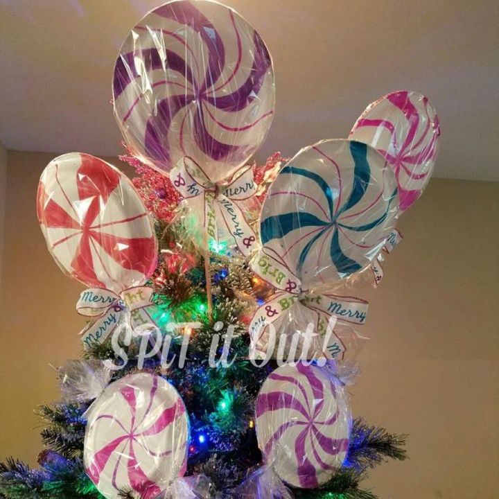 s 13 handmade christmas ideas you didn t know you were waiting for, christmas decorations, These large wrapped paper plate lollipops