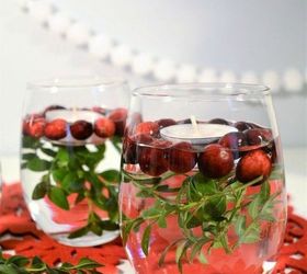 s 13 handmade christmas ideas you didn t know you were waiting for, christmas decorations, These cranberry floating candles centerpiece