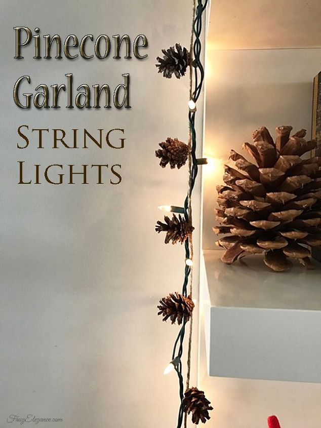 pinecone string lights garland, gardening