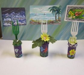 re purposed empty pill bottles craft table decoration, crafts, repurposing upcycling