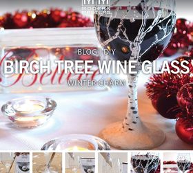 christmas diy birch tree wine glasses, gardening