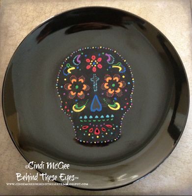 day of the dead sugar skull plate