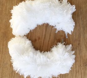 snow white fluffy wreath, crafts, wreaths