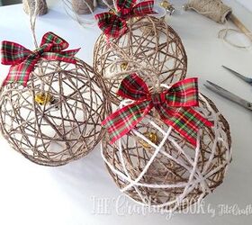 cute twine ball christmas ornament tutorial, christmas decorations, how to, seasonal holiday decor