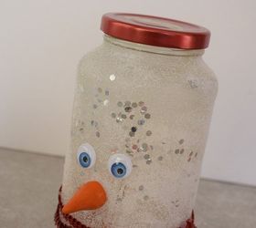 diy snowman mason jar luminary, mason jars