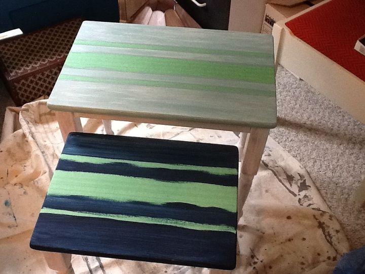 stacking tables, painted furniture