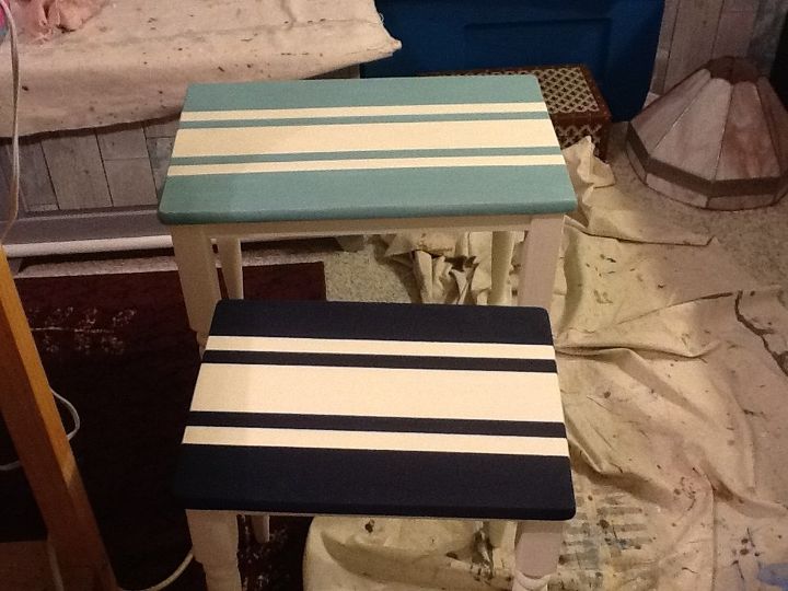stacking tables, painted furniture