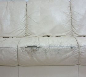reupholstered torn couch, painted furniture, reupholster