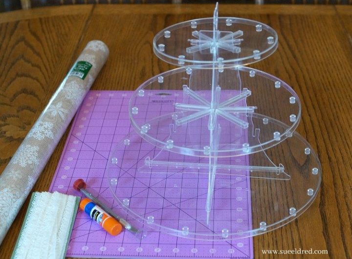 how to spruce up a plain acrylic stand using wrapping paper , how to