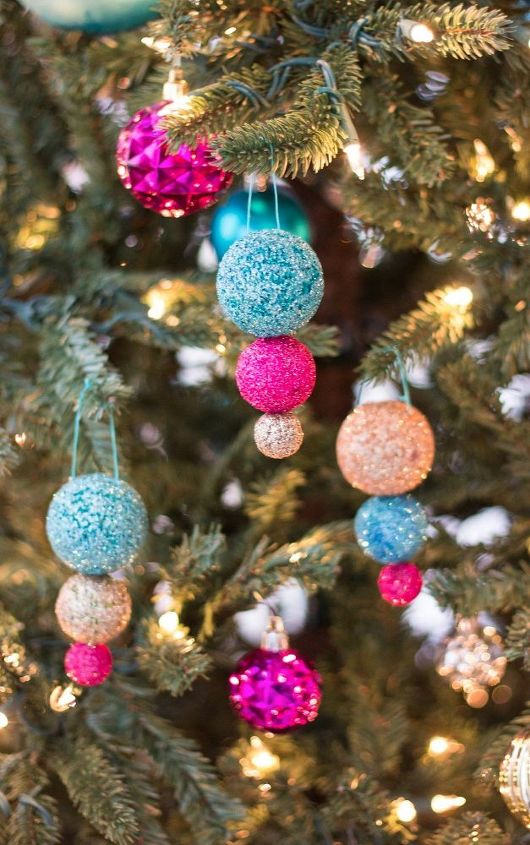 sparkling glitter ball ornaments, christmas decorations, seasonal holiday decor