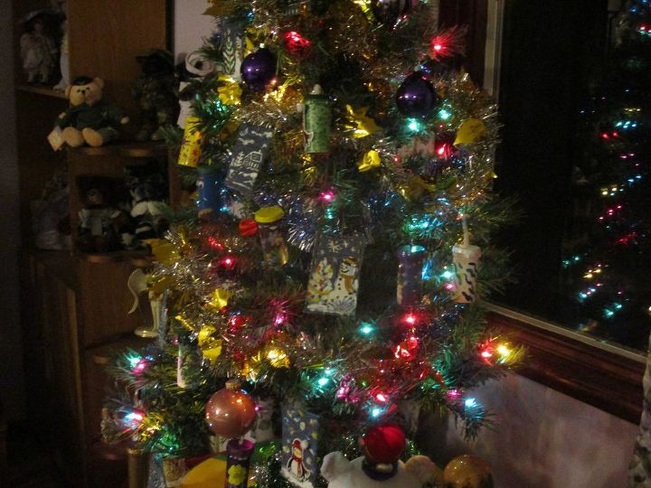 re purposed jean denim christmas tree ornaments, christmas decorations, seasonal holiday decor