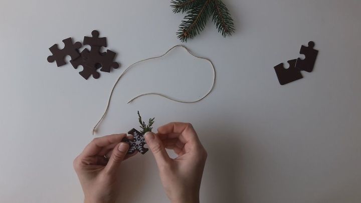 adornos de piezas de rompecabezas decoracin navidea