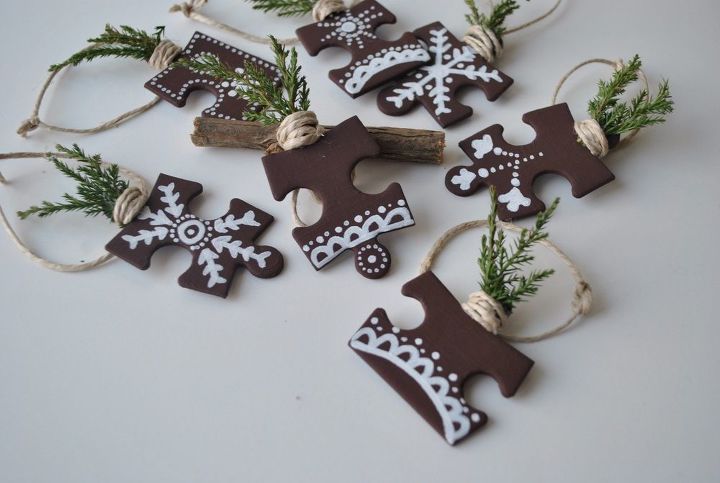 puzzle piece ornaments christmas decoration, christmas decorations, seasonal holiday decor