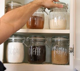 organize dry pantry items with ikea jars and chalk markers , closet, organizing
